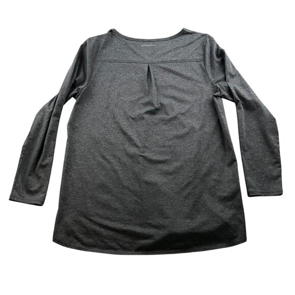 Eddie Bauer Womens T-Shirt Large Long Sleeve Gray V-Neck Jersey Top Casual - Picture 2 of 13
